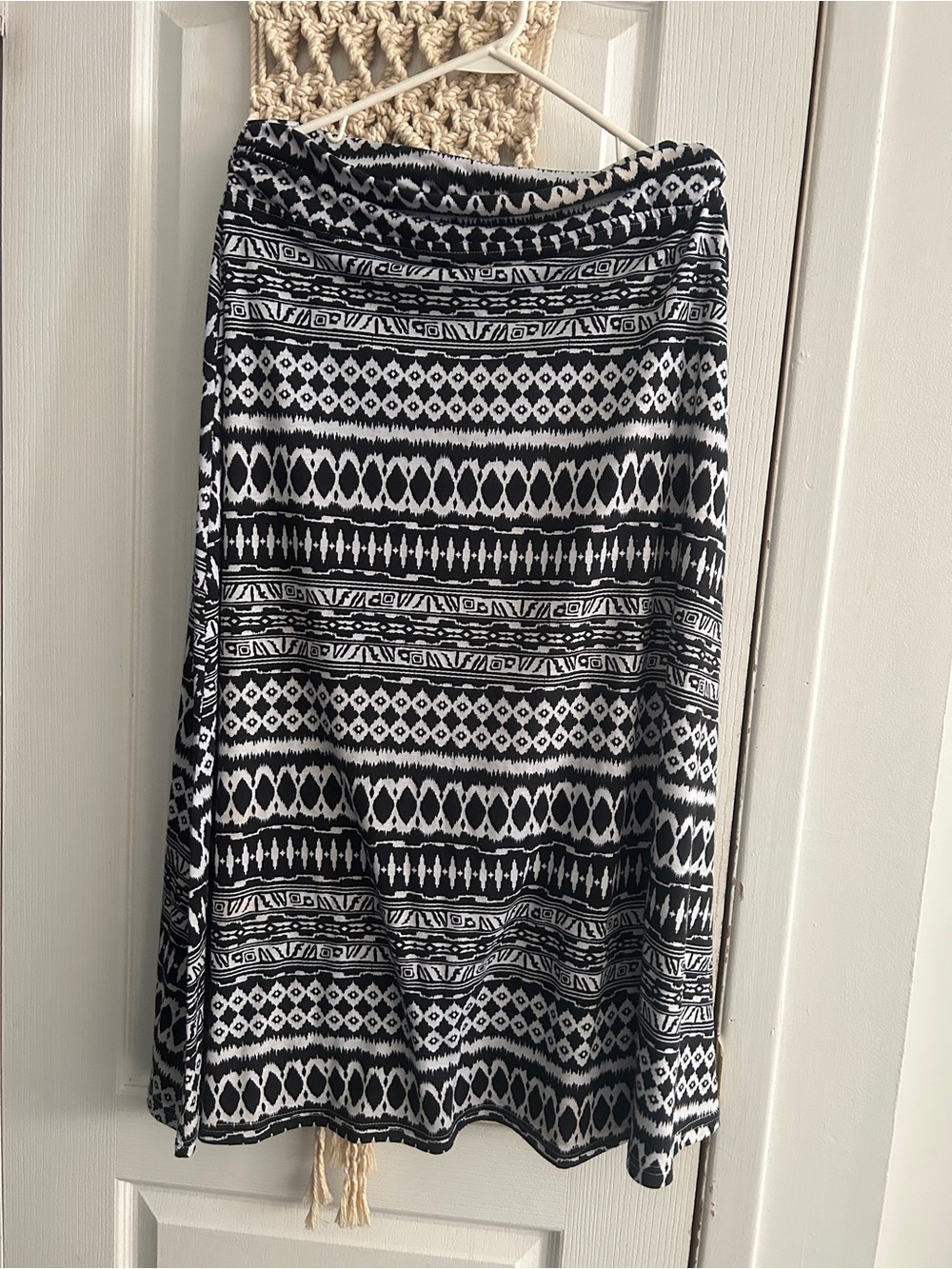 Fashion Magazine Black & White Geometric A-Line Skirt